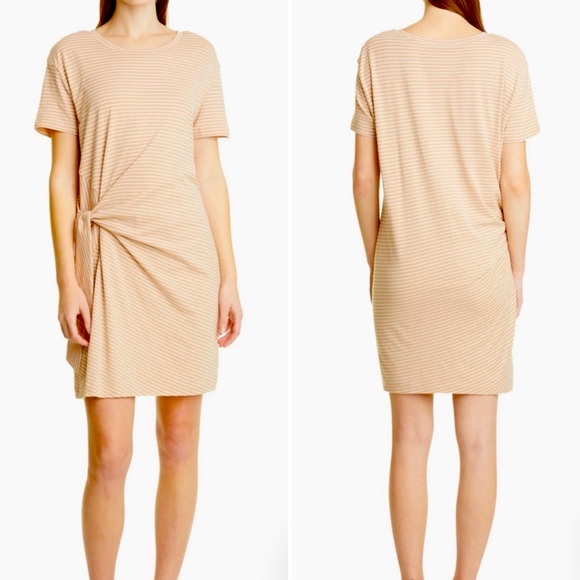 NWT WOMENS STRIPE SIDE TIE T-SHIRT DRESS XL - Picture 1 of 4